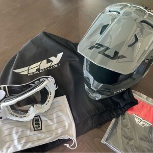 Fly Racing Helmet & 100% Goggles Bundle
